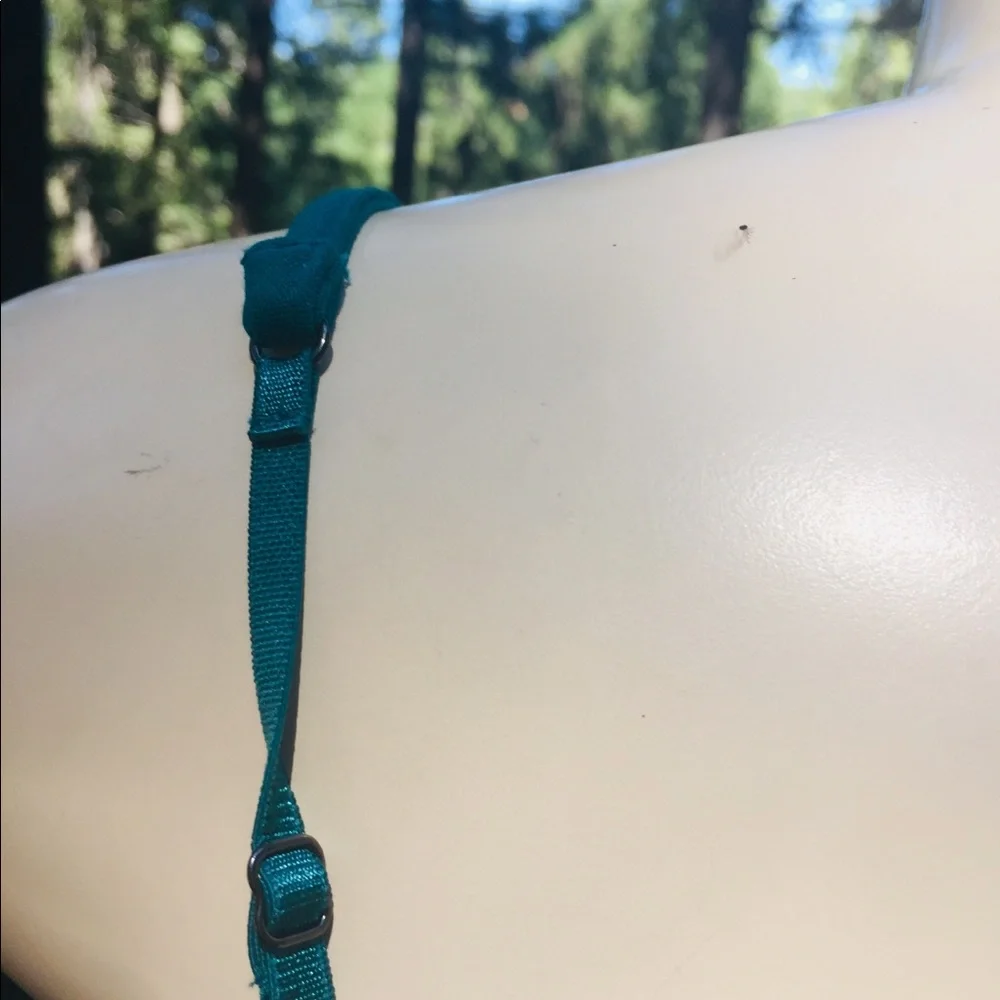 Bebe  beaded camisole bra top in aqua green /blue embellished corset top - Picture 5 of 7